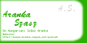 aranka szasz business card